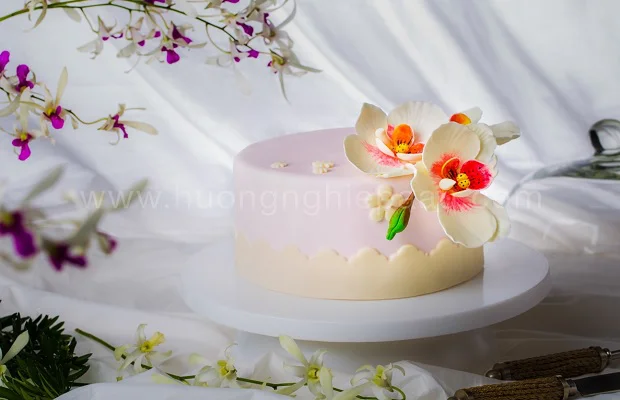 trang trí bằng hoa lan hồ