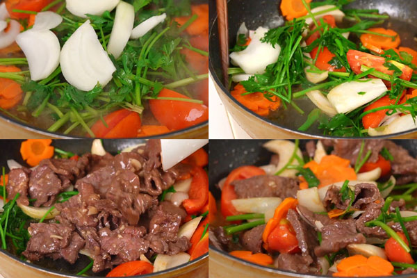 Xào bò và rau củ